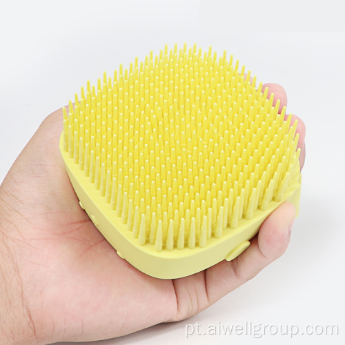 Brush de banho de silicone recém -nascido com dispensador de shampoo